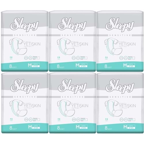 Sleepy Hasta Bezi Bel Bantlı Medium - Orta Boy 48 Adet Ekonomik Pk (6PK*8)