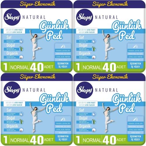 Sleepy Natural Günlük Ped Normal 160 Adet Süper Ekonomik Pk (4PK*40)