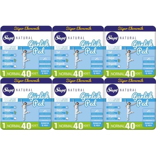 Sleepy Natural Günlük Ped Normal 240 Adet Süper Ekonomik Pk (6PK*40)
