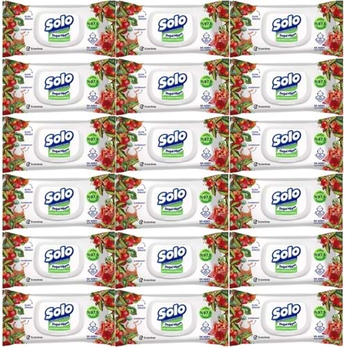 Solo Islak Havlu Mendil 50 Yaprak Elma Sirkesi & Karbonat (18 Li Set) (6PK*3) 900 Yaprak