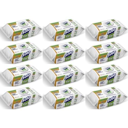 Solo Yüzey Temizlik Havlusu - Mendili 100 Yaprak Beyaz Sabun Ferahlığı (12 Li Set) 1200 Yaprak