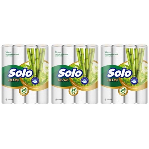 Solo Ultra Kağıt Havlu 48 Li Paket Rulo Organik Bambu ve Pamuk Özlü (Dev Ekonomik Pk) (3PK*16)