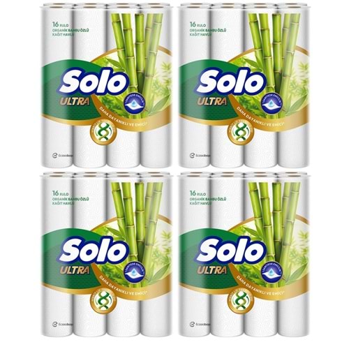 Solo Ultra Kağıt Havlu 64 Lü Paket Rulo Organik Bambu ve Pamuk Özlü (Dev Ekonomik Pk) (4PK*16)