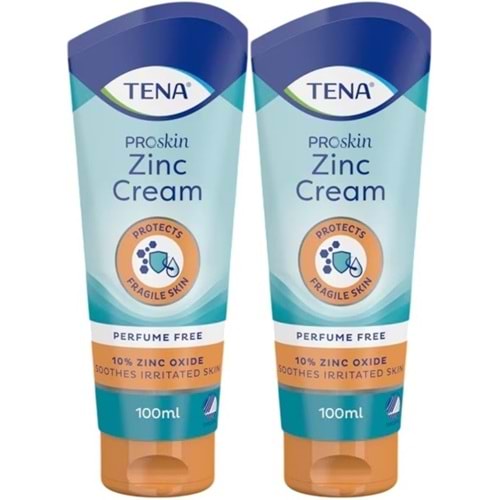 Tena Proskin Çinko Krem 100 ML (Yatan hastalar için Koruyucu - Onarıcı) (2 Li Set)