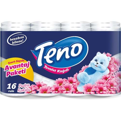 Teno Ultra Tuvalet Kağıdı Çift Katlı 144 Lü Set (9PK*16) Pudra Kokulu (Avantaj Pk Serisi)