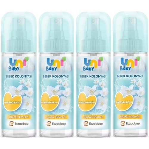Uni Baby Bebek Kolonyası 150ML Nemlendiricili/Çiçeksi Ferahlık (4 Lü Set)