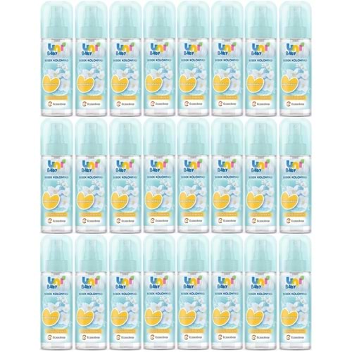 Uni Baby Bebek Kolonyası 150ML Nemlendiricili/Çiçeksi Ferahlık (24 Lü Set)