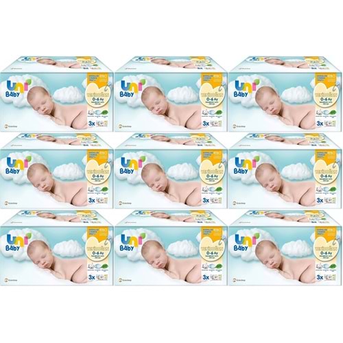 Uni Baby Islak Havlu Hassas Yeni Doğan 40 Yaprak (27 Li Set) 1080 Yaprak (Narin Ciltler için)(9PK*3)