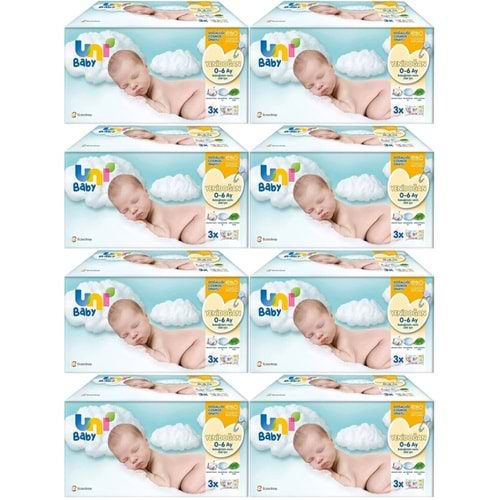 Uni Baby Islak Havlu Hassas Yeni Doğan 40 Yaprak (24 Lü Pk) 960 Yaprak (Narin Ciltler için) (8PK*3)