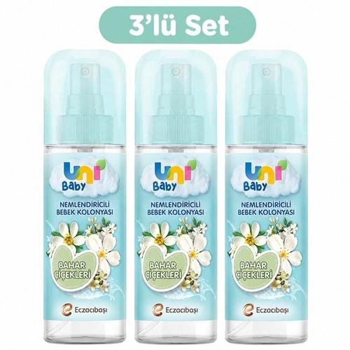 Uni Baby Bebek Kolonyası 150ML Nemlendiricili - Bahar Çiçekleri (3 Lü Set)