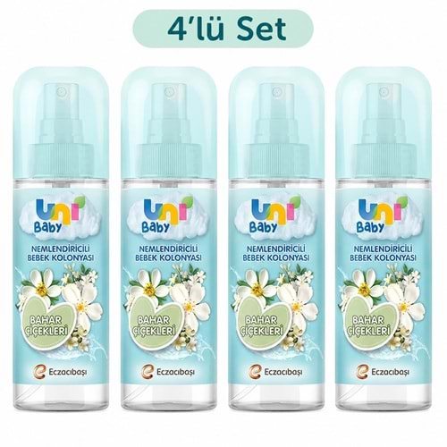 Uni Baby Bebek Kolonyası 150ML Nemlendiricili - Bahar Çiçekleri (4 Lü Set)
