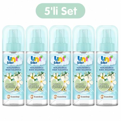 Uni Baby Bebek Kolonyası 150ML Nemlendiricili - Bahar Çiçekleri (5 Li Set)