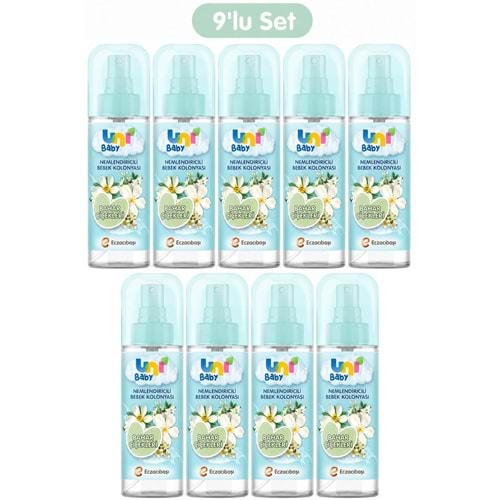 Uni Baby Bebek Kolonyası 150ML Nemlendiricili - Bahar Çiçekleri (9 Lu Set)