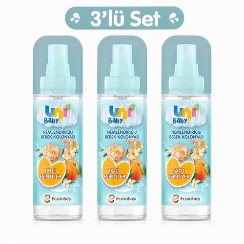 Uni Baby Bebek Kolonyası 150ML Nemlendiricili - Tatlı Esintiler (3 Lü Set)