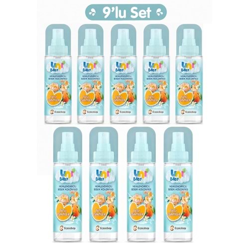 Uni Baby Bebek Kolonyası 150ML Nemlendiricili - Tatlı Esintiler (9 Lu Set)