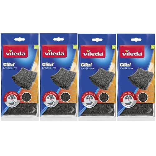Vileda Power Inox Çelik Bulaşık Sünger (8 Li Set) (4PK*2)