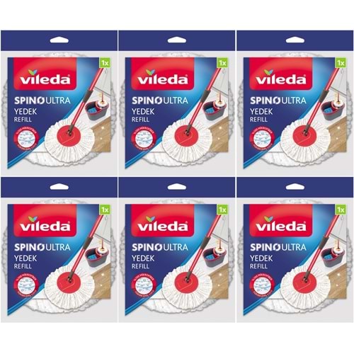 Vileda Spino Ultra Yedek Mop Paspas Ucu (%100 Mikrofiber) (6 Lı Set)