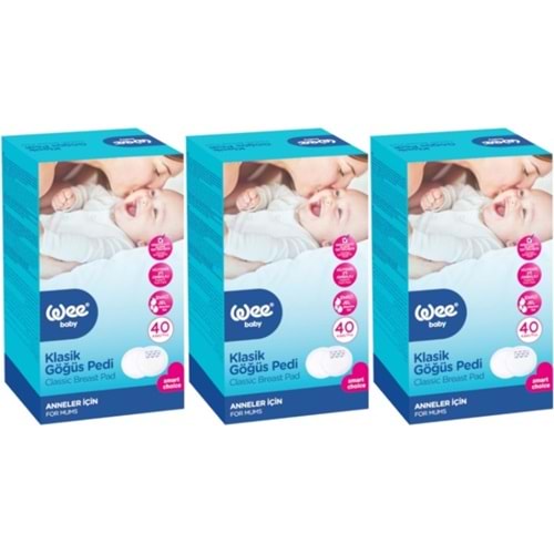 Wee Baby Klasik Göğüs Pedi (40 Lı) 120 Adet (3Pk*40)