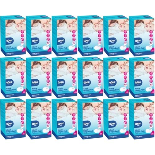 Wee Baby Klasik Göğüs Pedi (40 Lı) 720 Adet (18Pk*40)