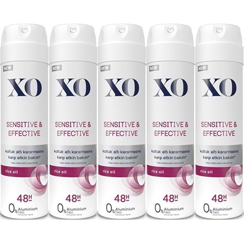 XO Deodorant 150ML Women-Kadın Sensitive & Effective (5 Li Set)