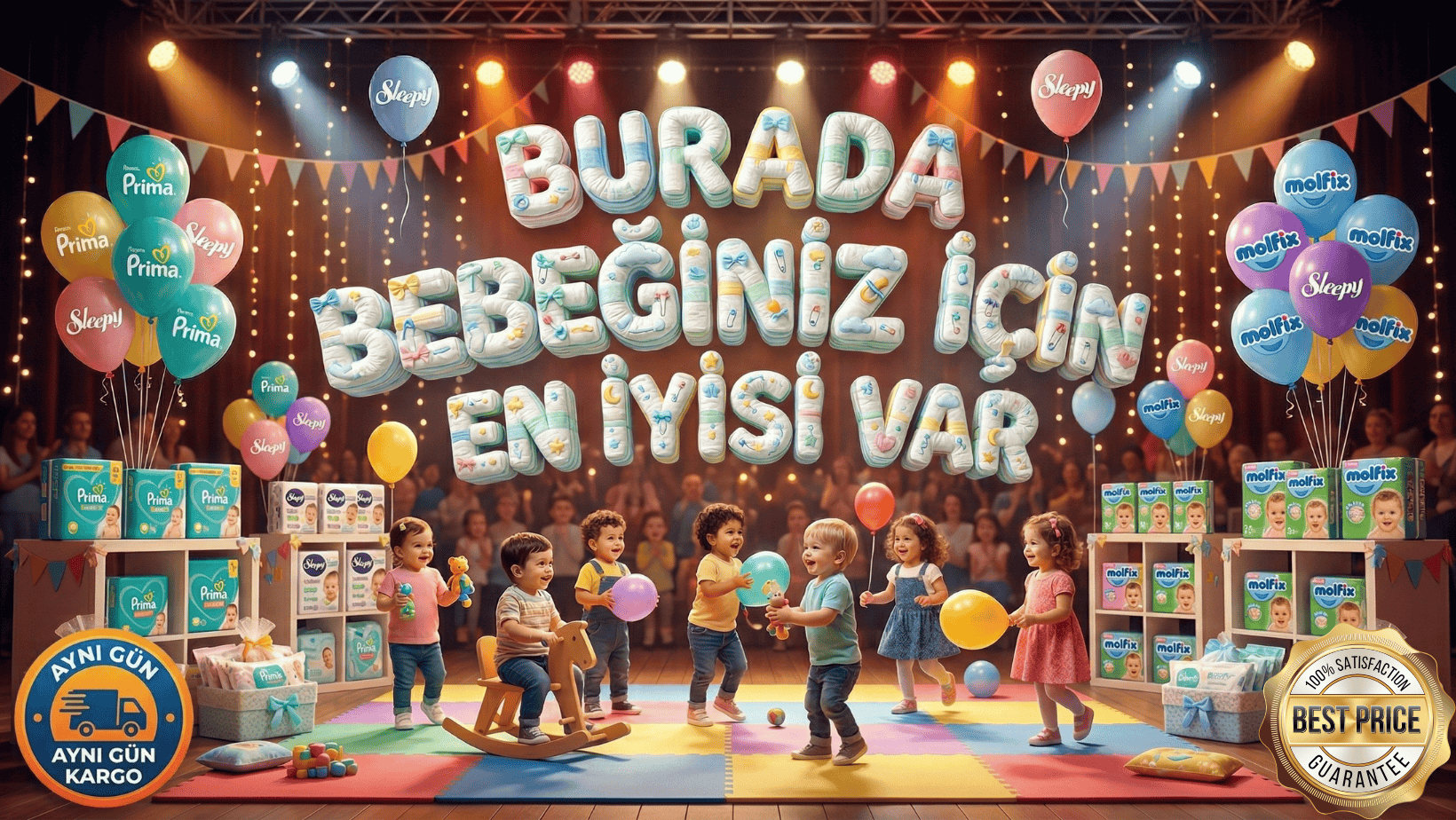 Prima, Molfix, Sleepy bebek bezi çeşitleri ve ıslak mendiller