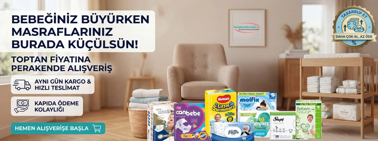 Prima, Molfix, Sleepy bebek bezi çeşitleri ve ıslak mendiller