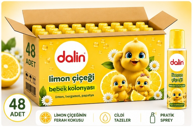 Dalin Bebek Kolonyası 150ML Limon Çiçeği (Limon-Bergomat-Papatya) (48 Li Set)