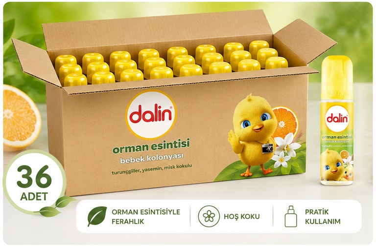 Dalin Bebek Kolonyası 150ML Orman Esintisi (Turunçgiller-Yasemin-Misk Kokulu) (36 Lı Set)