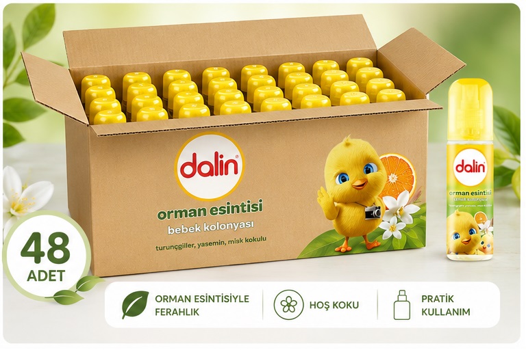 Dalin Bebek Kolonyası 150ML Orman Esintisi (Turunçgiller-Yasemin-Misk Kokulu) (48 Li Set)
