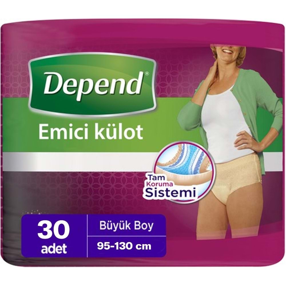 Depend Emici Külot Yetişkin Bezi Large - Büyük Kadın (30 Adet)