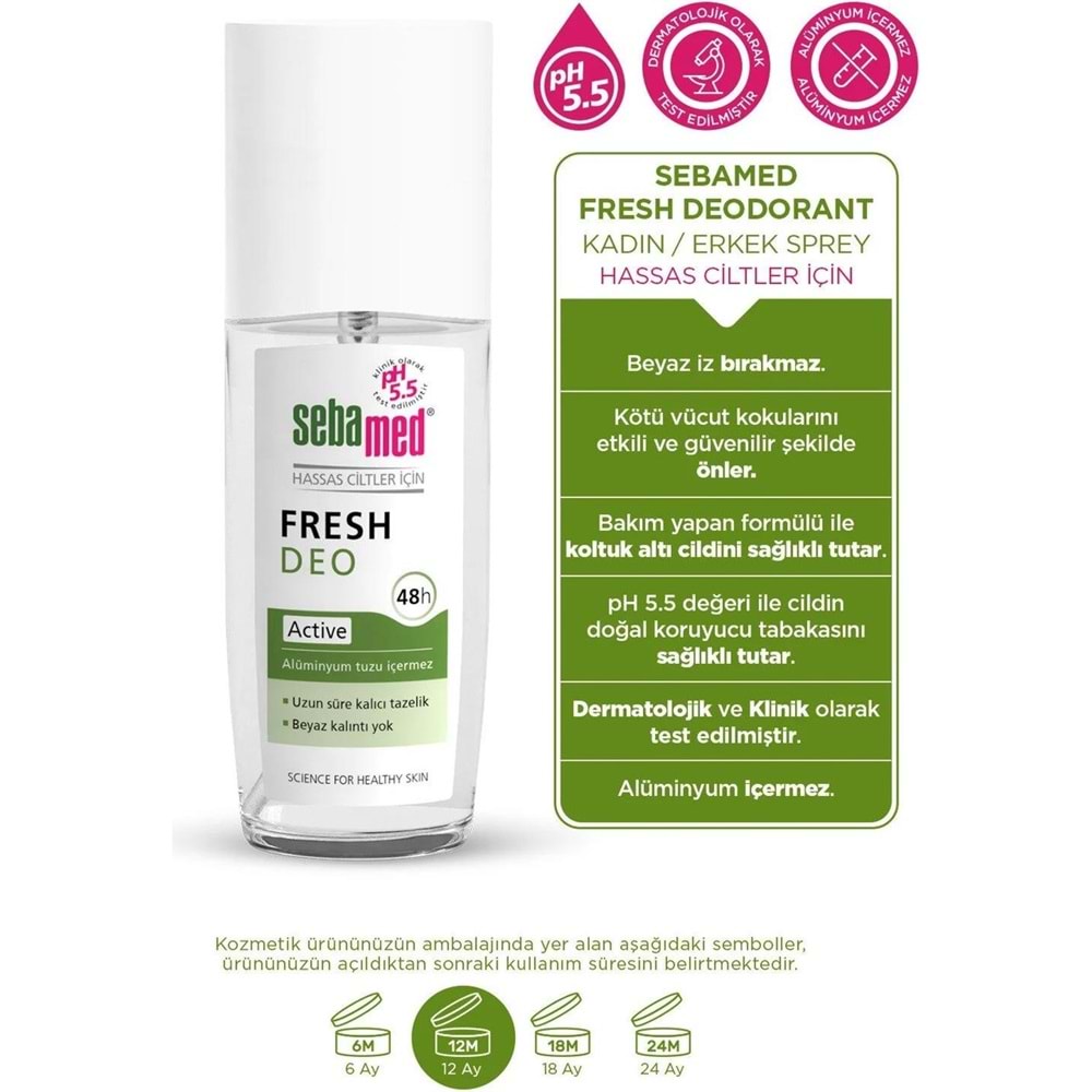 Sebamed Deodorant Sprey 75 ML Fresh Active