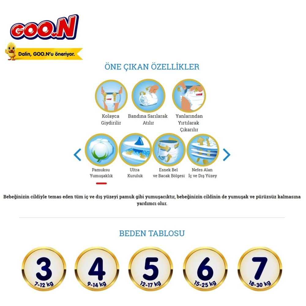 Goon Premium Soft Eko Külot Bebek Bezi Beden:3 (7-12Kg) Midi 24 Adet
