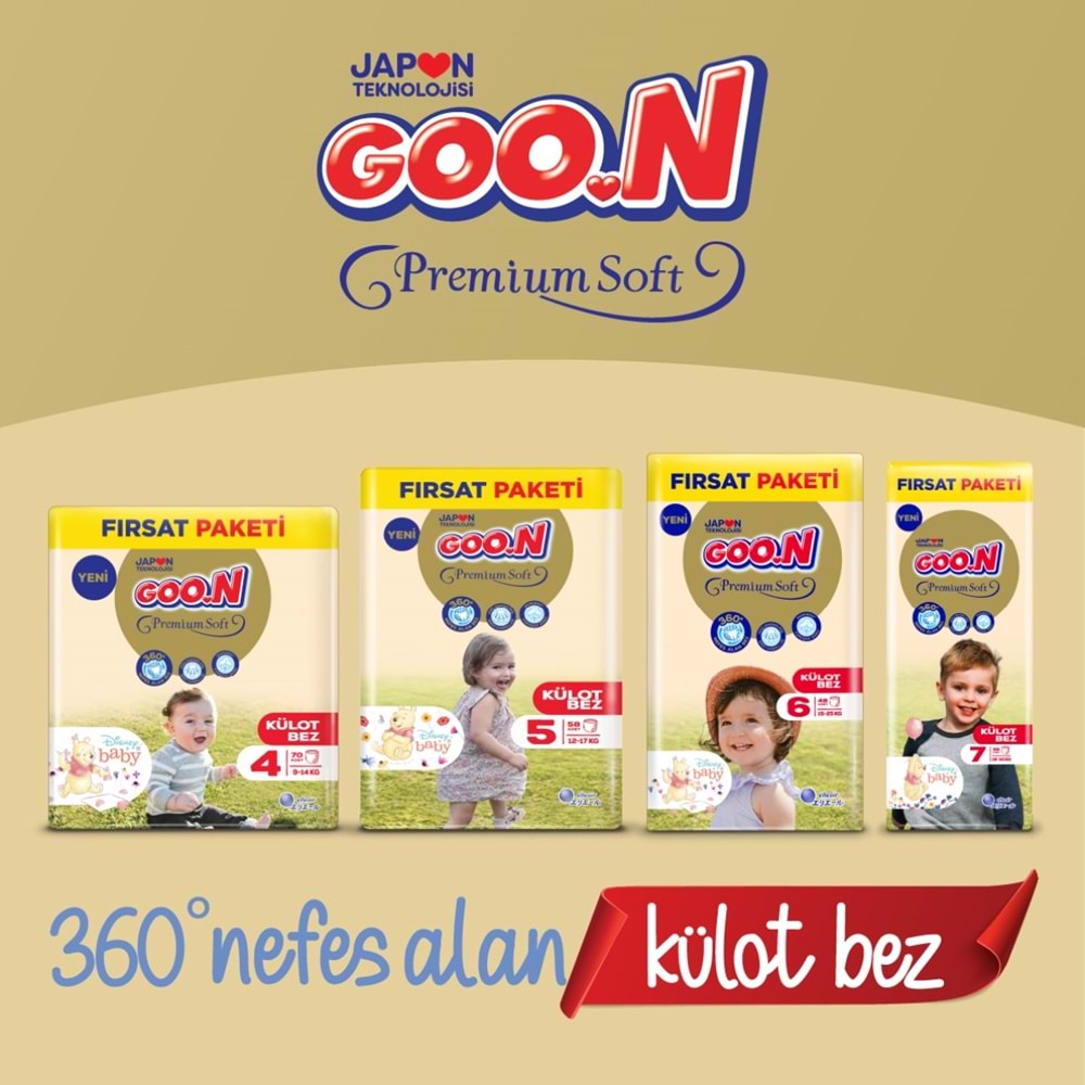 Goon Premium Soft Külot Bebek Bezi Beden:7 (18-30Kg) XX Large 36 Adet Fırsat Pk