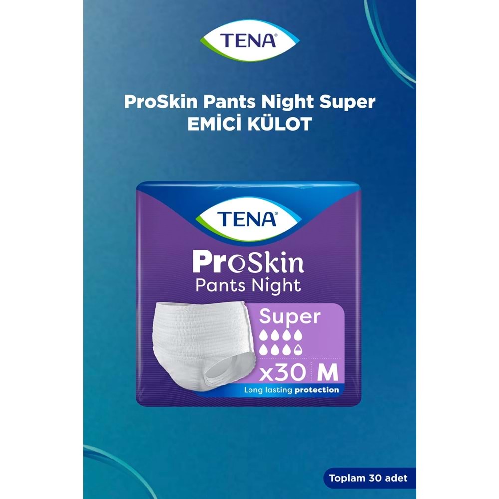 Tena Proskin Pants Süper Night Gece Emici Külot Yetişkin Bezi M - Orta - Medium 30 Adet