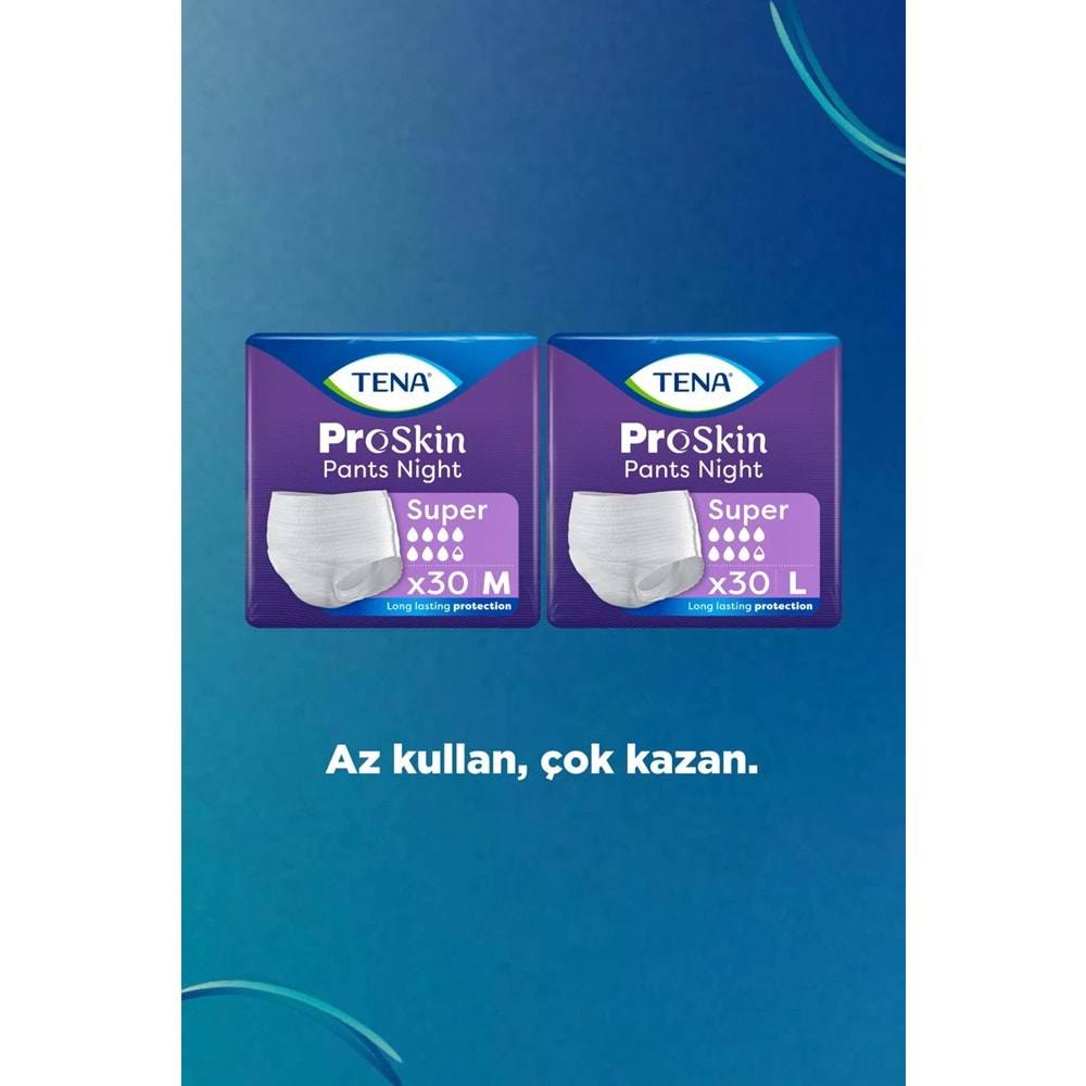 Tena Proskin Pants Süper Night Gece Emici Külot Yetişkin Bezi L - Büyük - Large 30 Adet