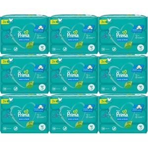 Prima Islak Havlu Mendil Temiz ve Ferah (Bitki Bazlı) 27 Li Set (9PK*3) 1404 Yaprak
