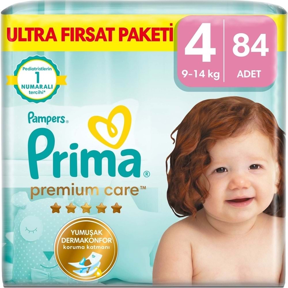 Prima Premium Care Bebek Bezi Beden:4 (9-14KG) Maxi 84 Adet Ultra Fırsat Pk