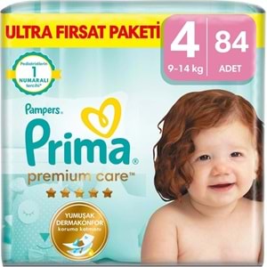 Prima Premium Care Bebek Bezi Beden:4 (9-14KG) Maxi 84 Adet Ultra Fırsat Pk