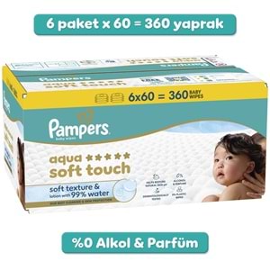 Prima Pampers Islak Havlu Mendil Aqua Soft Touch 60 Yaprak (6 Lı Set) 360 Yaprak