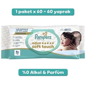 Prima Pampers Islak Havlu Mendil Aqua Soft Touch 60 Yaprak (6 Lı Set) 360 Yaprak