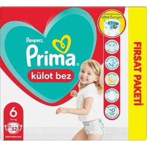 Prima Külot Bebek Bezi Beden:6 (15+Kg) Extra Large 52 Adet Fırsat Pk