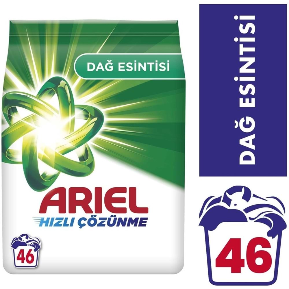 Ariel Matik Toz Çamaşır Deterjanı 7KG Beyazlar/Dağ Esintisi (46 Yıkama)