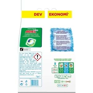 Ariel Matik Toz Çamaşır Deterjanı 7KG Beyazlar/Dağ Esintisi (46 Yıkama)