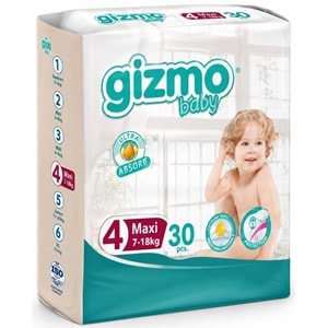 Gizmo Bebek Bezi 4 Beden 7-18 KG Maxi 30 Adet Ekonomik Pk