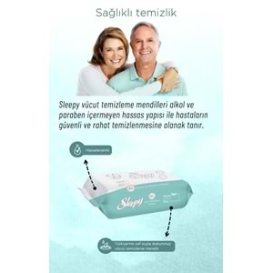 Sleepy Hasta Vücut Temizleme Islak Mendil Havlu 50 Yaprak XL (3 Lü Set)