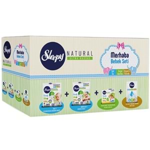 Sleepy Merhaba Bebek Seti Yeni Doğan Doğuma Hazırlık Paketi Naturel Bebek Bezi