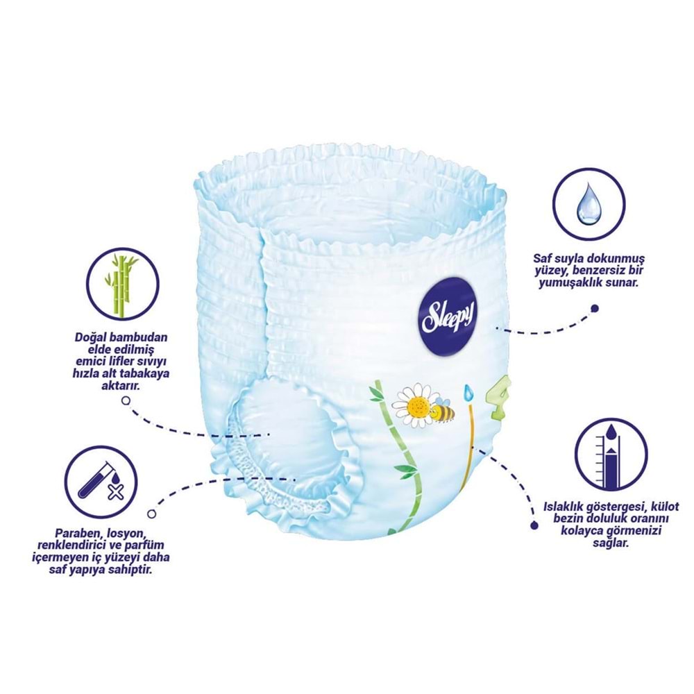 Sleepy Külot Bebek Bezi Beden:4 (7-14Kg) Maxi 60 Adet Jumbo Pk Serisi