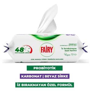 Fairy Yüzey Temizlik Havlusu 100 Yaprak Lavanta Yağlı - Beyaz Sirke - Karbonat Plastik Kapaklı