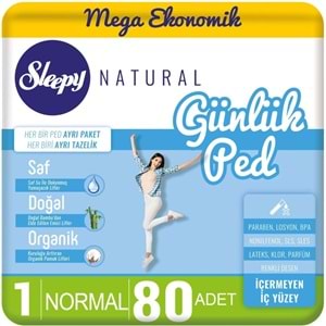 Sleepy Natural Günlük Ped Normal 80 Adet Mega Pk (2PK*40)