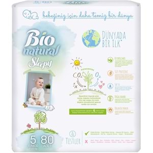 Sleepy Bebek Bezi Bio Natural Beden:5 (11-20Kg) Junior 80 Adet Ultra Pk
